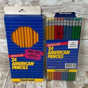 Lot of 2 VINTAGE 90s FABER-CASTELL 24 Pack American Pencils #2 Real Wood USA NEW